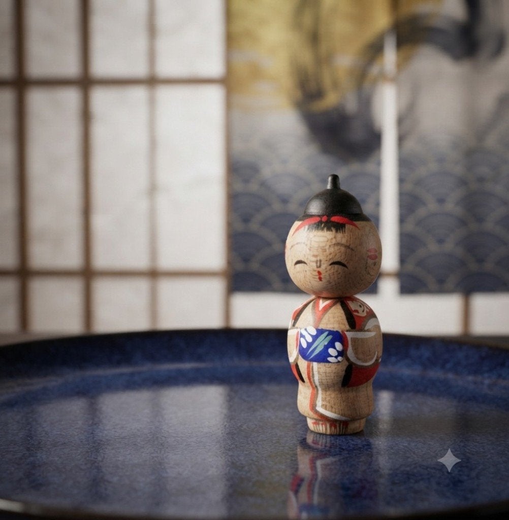 Geweldige vintage kokeshi, Hout, 6 cm, Verzenden, Japan