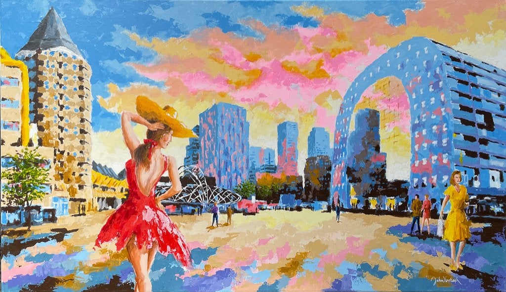 Schilderij Rotterdam Markthal 70x120 cm, Ophalen of Verzenden