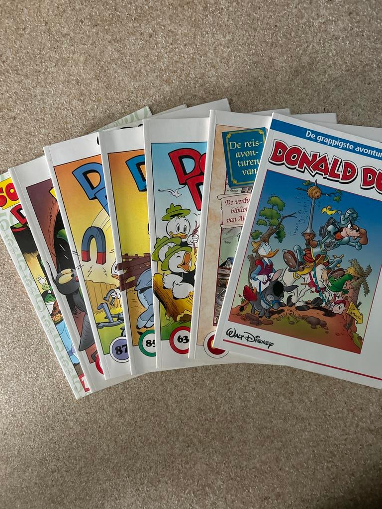 Donald Duck en Oom Dagobert stripboeken - 7 stuks, Boeken, Meerdere stripboeken, Ophalen of Verzenden, Gelezen