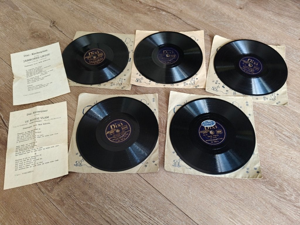 5 originele Dixi 78-toerenplaten – jaren '30, Cd's en Dvd's, Ophalen, Overige formaten, Zo goed als nieuw, Muziek