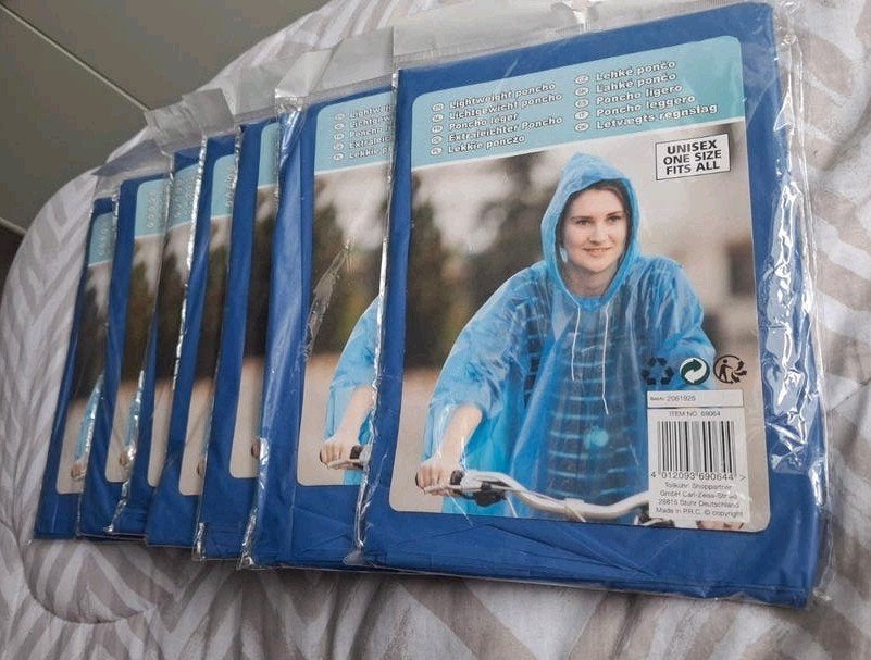 7 Nieuwe wegwerp regenponcho's - Unisex, One Size, Ophalen of Verzenden, Nieuw, Regenponcho, Heren