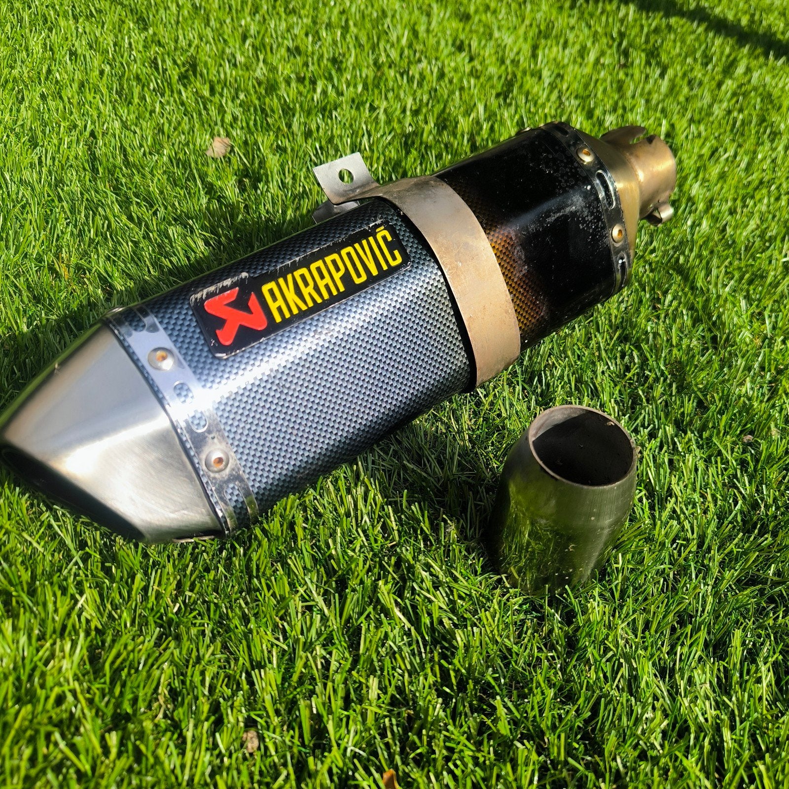 low budget demper akrapovic pitbike crossmotor motor uitlaat, Ophalen of Verzenden