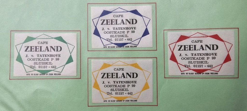 Café Zeeland J. v. Tatenhove te Sluiskil, Ophalen of Verzenden, Zo goed als nieuw, Luciferdoosjes of -merken