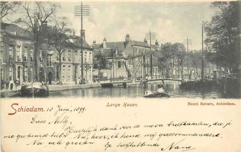 380-719-017 Schiedam Lange Haven, Verzenden, Voor 1920, Zuid-Holland