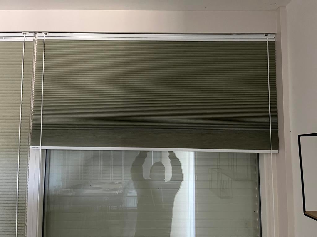 Veneta plissé gordijn, Ophalen, Gebruikt, Groen, 100 tot 150 cm