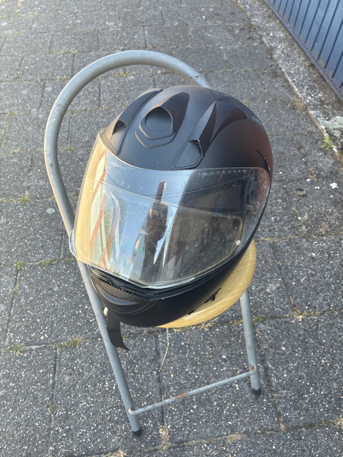 Schuberth systeemhelm maat M (vizier defect), Motoren, Ophalen, Tweedehands, M, Systeemhelm
