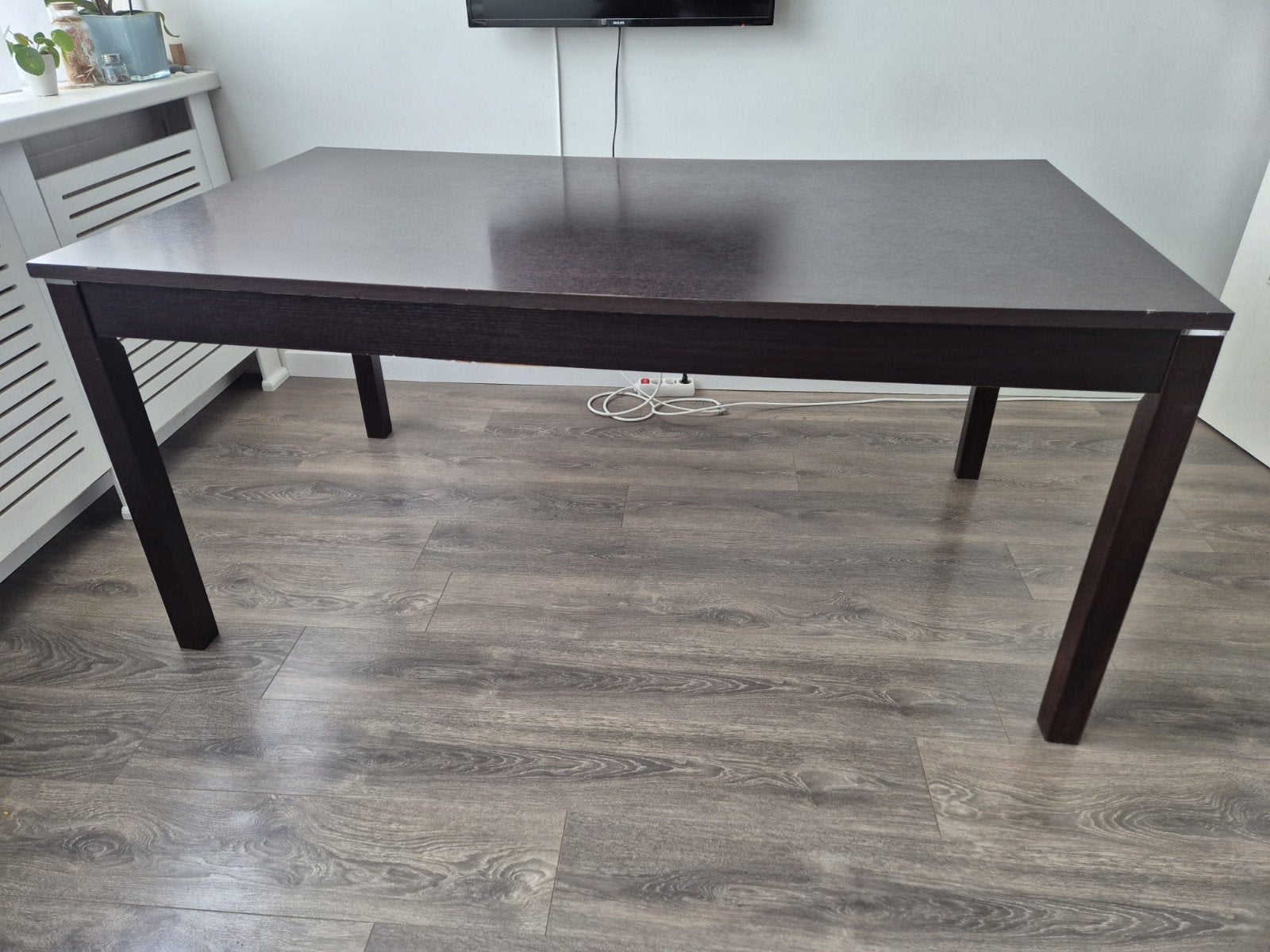 Bruine eettafel, Ophalen, Gebruikt, 150 tot 200 cm, 150 tot 200 cm