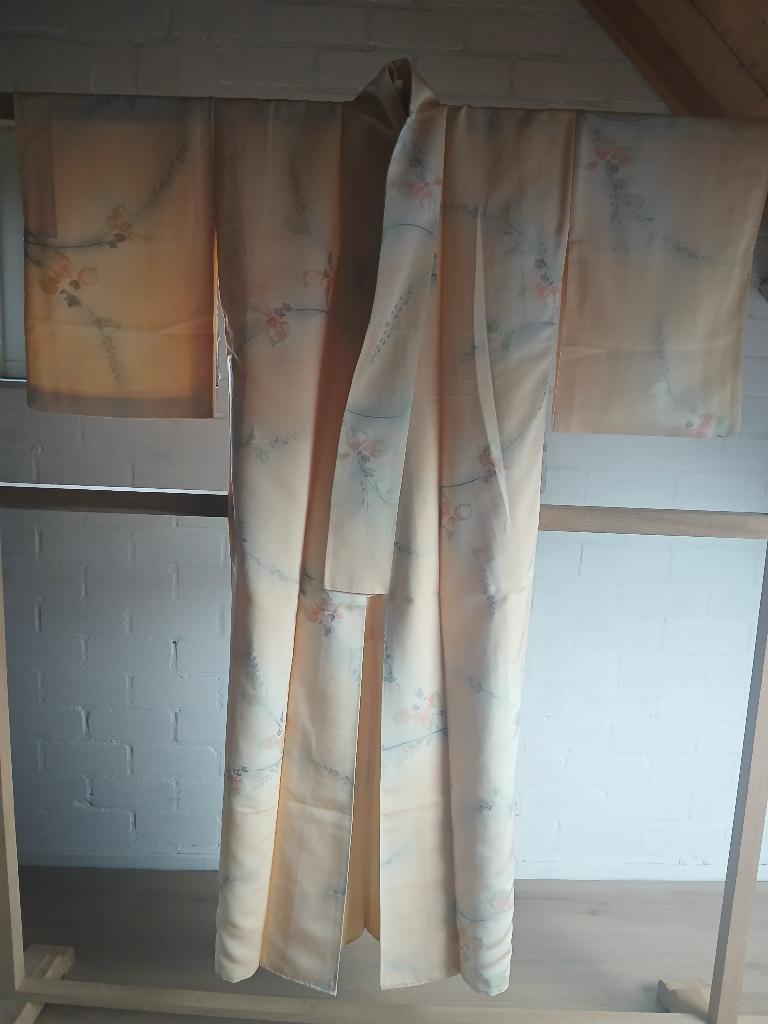Traditionele Japanse Kimono orange bloem, Ophalen of Verzenden
