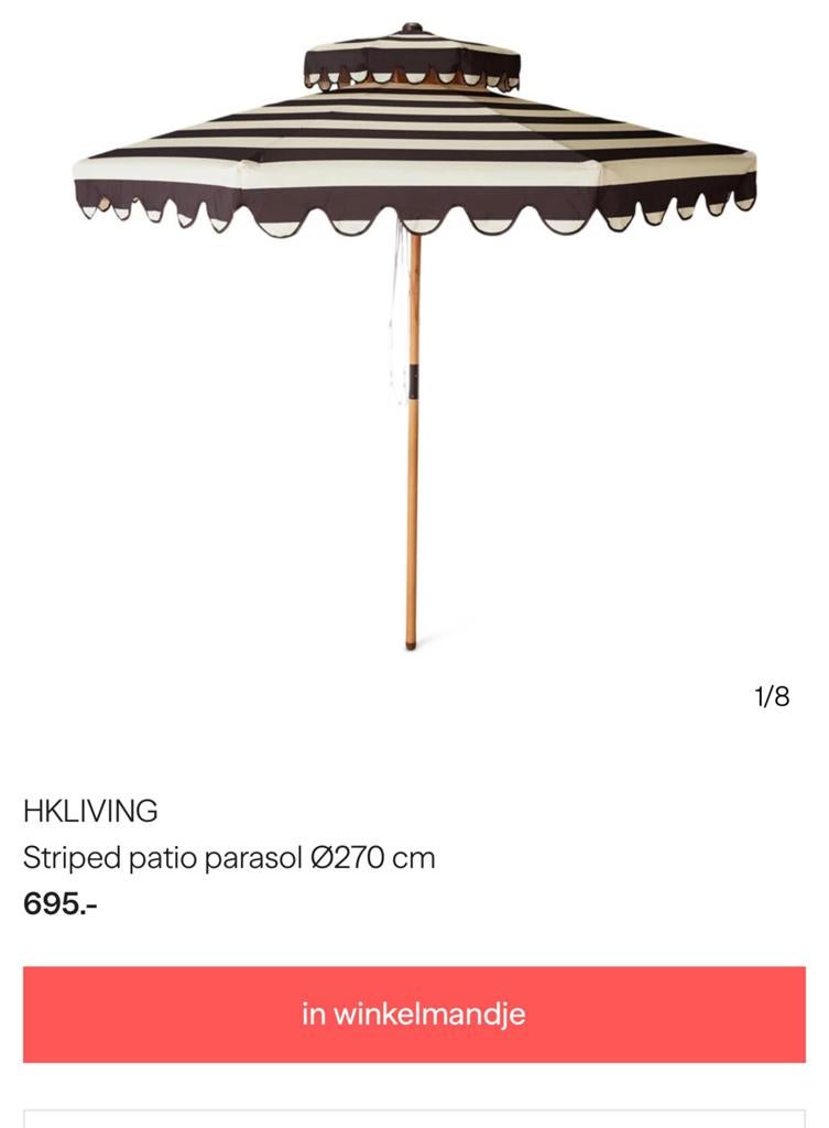 €100,- korting! HK living parasol nieuw, Ophalen, Zo goed als nieuw