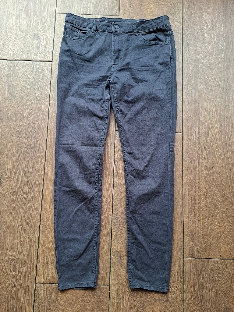 Hema. Grijze spijkerstof. Mt 42. Stretch. Katoen. Lengte 82, Maat 42/44 (L), Ophalen of Verzenden, Zo goed als nieuw, Hema