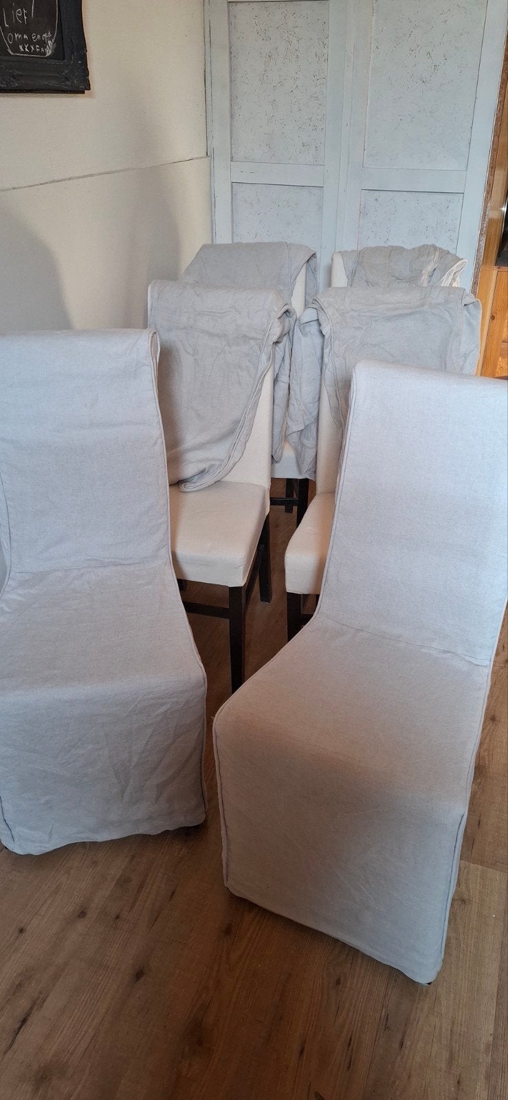 6 Riviera Maison stoelen met wasbare hoezen, Ophalen, Gebruikt, Overige kleuren, Stof