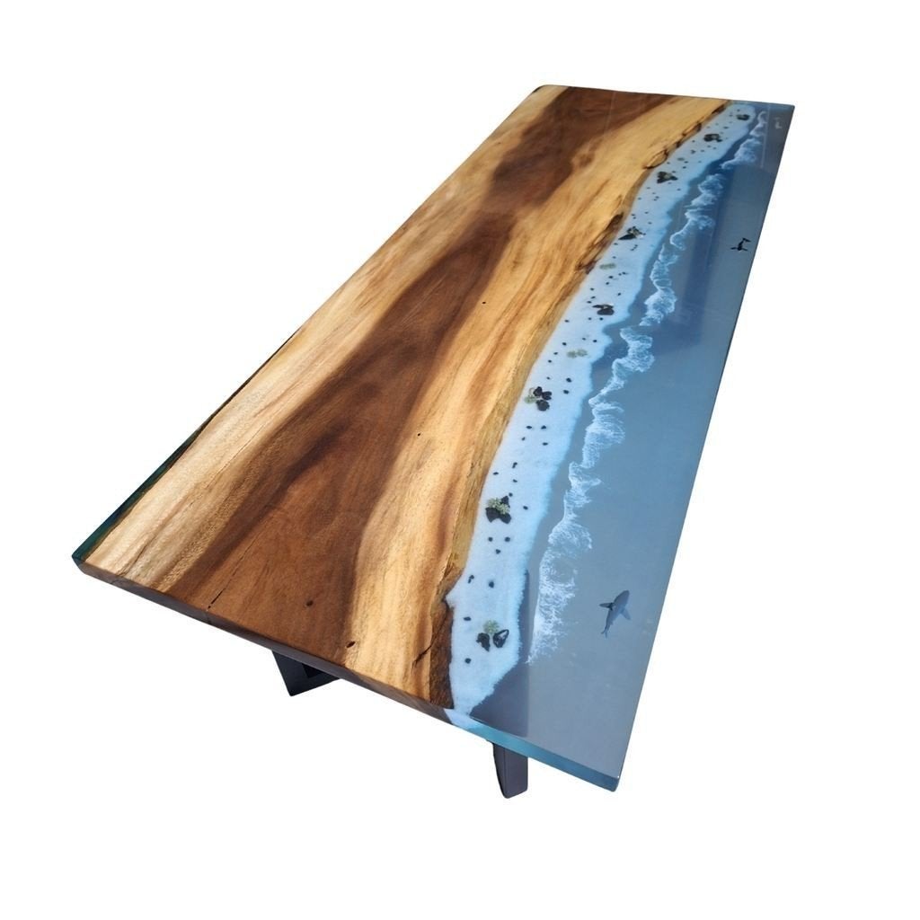 Handgemaakte Epoxy Eettafel – 210x80cm - Resin Tafelblad, Ophalen, 50 tot 100 cm, Rechthoekig, Nieuw