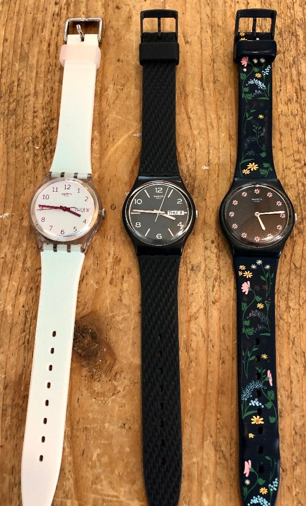 3 Originele Swatch Horloges, Kunststof, Gebruikt, Verzenden, Polshorloge