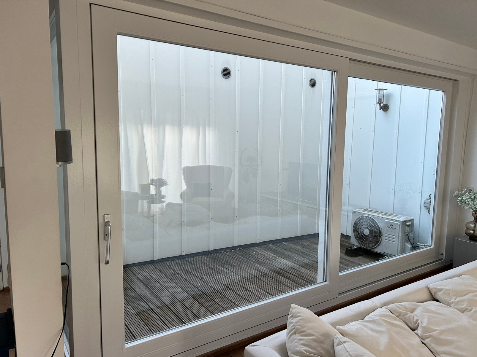 Houten schuifpui, Doe-het-zelf en Verbouw, Ophalen, 225 cm of meer, Zo goed als nieuw, Inclusief glas