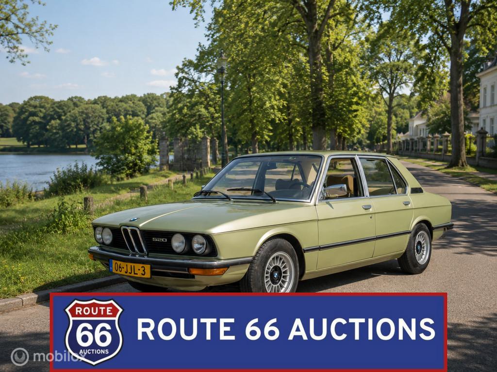 BMW 520 | 1978 | Route 66 Auctions, Auto's, Oldtimers, Overige carrosserieën, Zwart, Bedrijf, Handgeschakeld