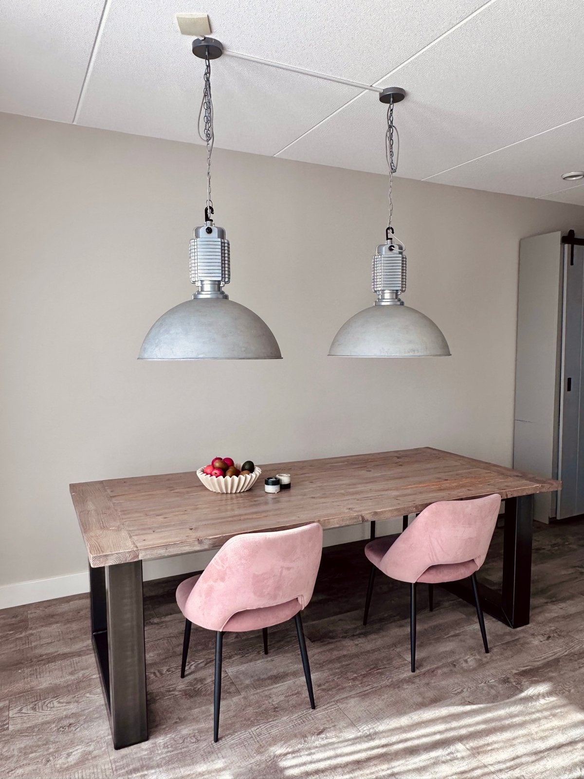Complete Eethoek: Tafel, Bank, Stoelen, Hanglamp (ook los), Ophalen, Gebruikt, Minder dan 4 stoelen