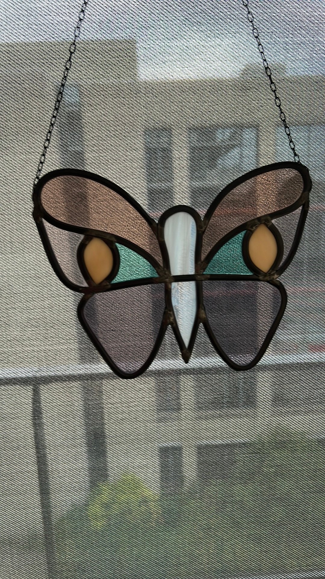 Raamdhanger, Vlinder, glas in lood, Ophalen of Verzenden, Zo goed als nieuw