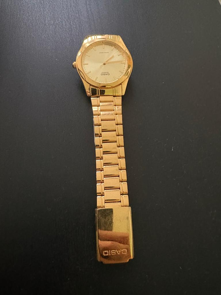 Casio Quartz MTP-1275 Water Resist - Gouden Herenhorloge, Casio, Gebruikt, Staal, Polshorloge