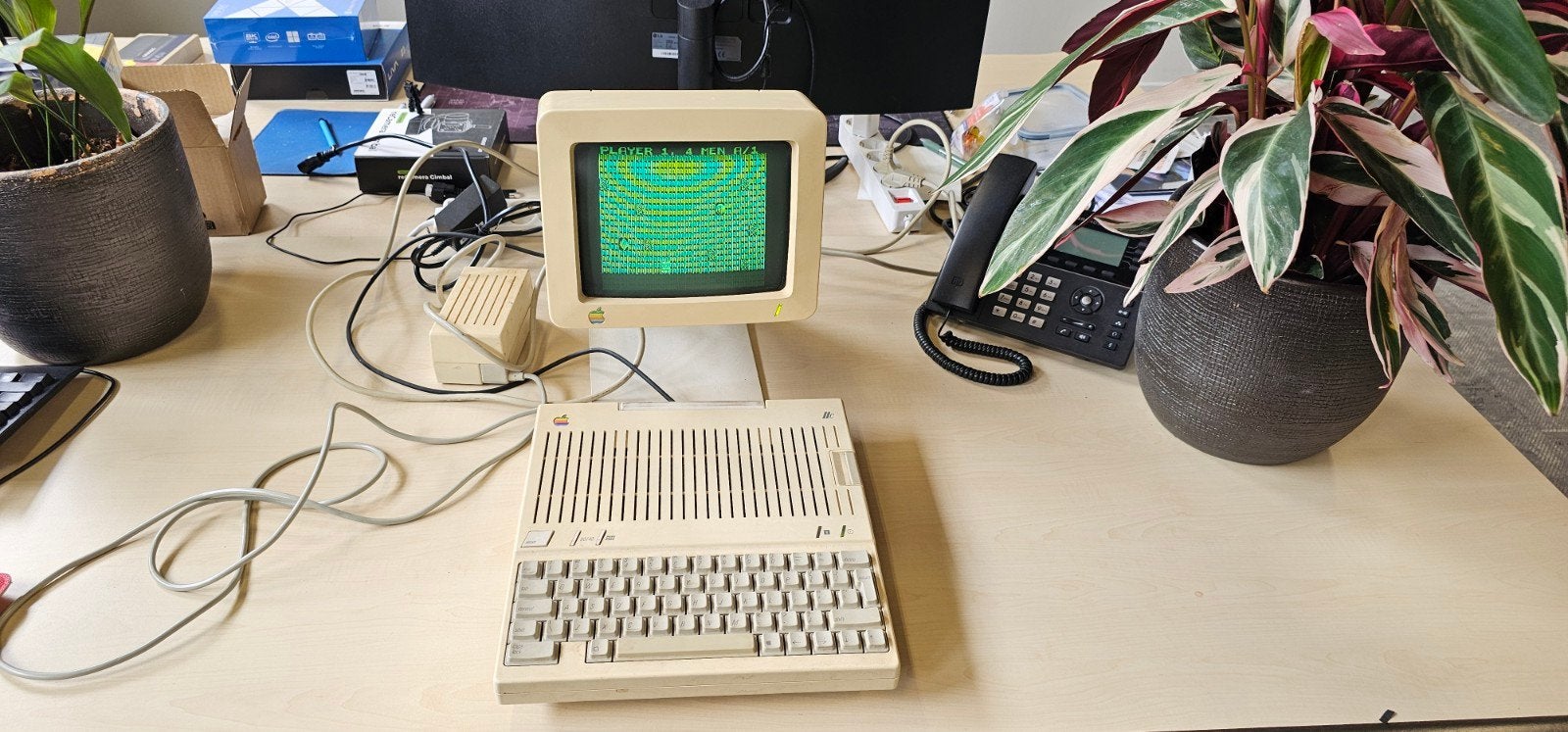 Vintage Apple IIc met Monitor - Retro Computer, Ophalen, Apple