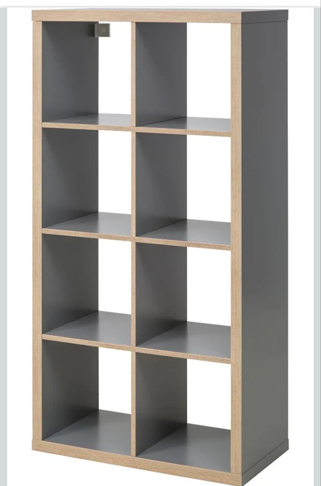 Kallax vakken kast. (8 vakken) Grijs/Hout effect., Ophalen, Gebruikt