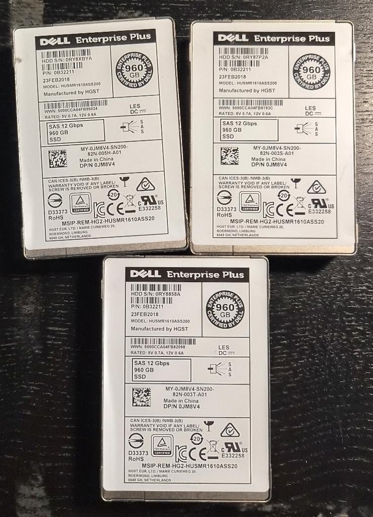 DELL 960GB SSD SFF SAS 12G RI HUSMR1610ASS200, Gebruikt, SAS, Dell, Verzenden