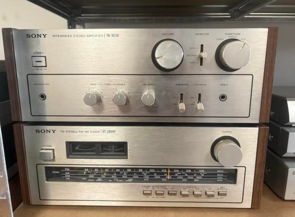 Vintage Sony Stereo Set: TA-1630, ST-2950F + Originele Speak, Ophalen, Gebruikt, Tuner of Radio, Losse componenten