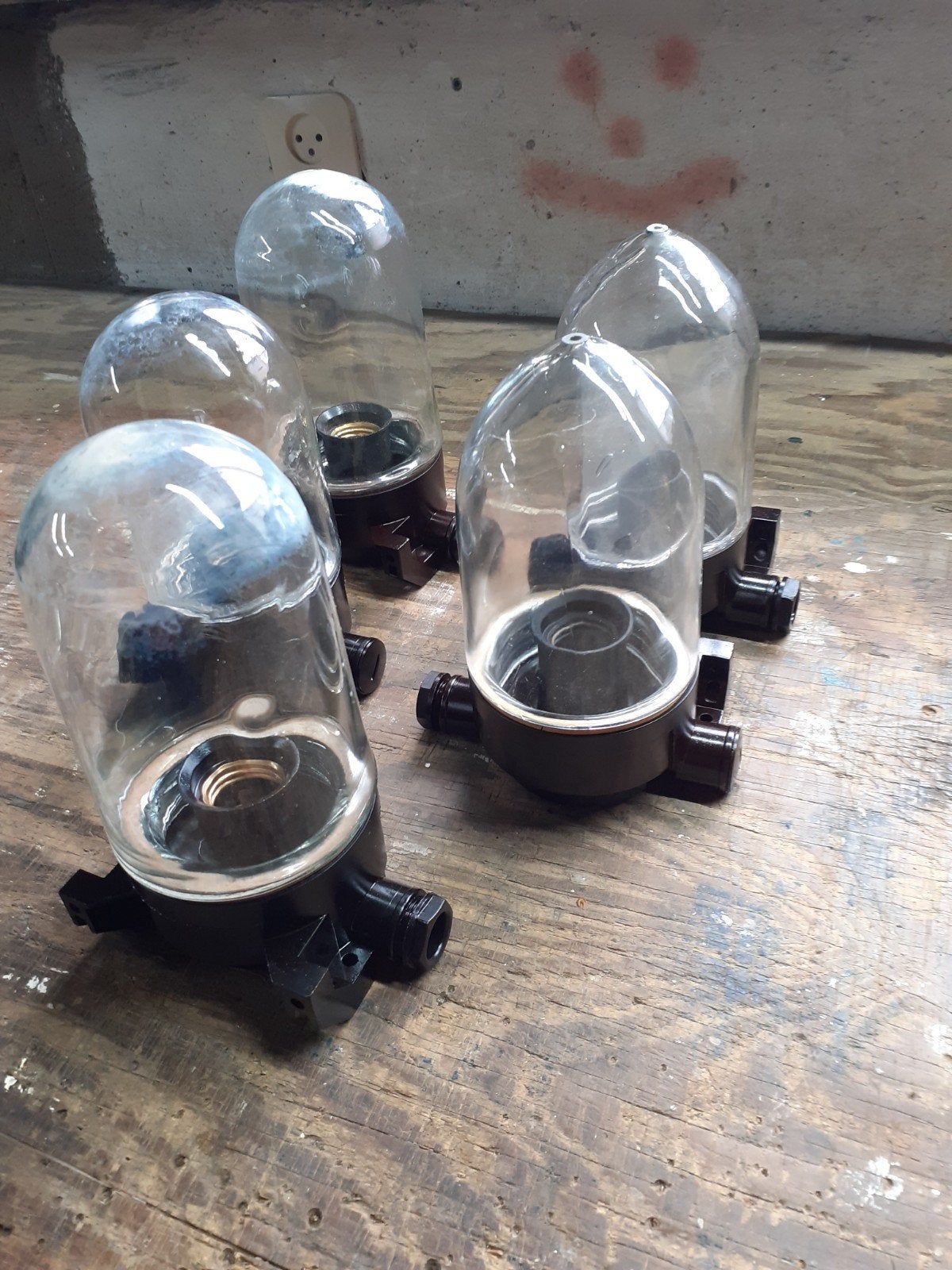 Oude bakeliet stal lampen, Antiek en Kunst, Ophalen of Verzenden