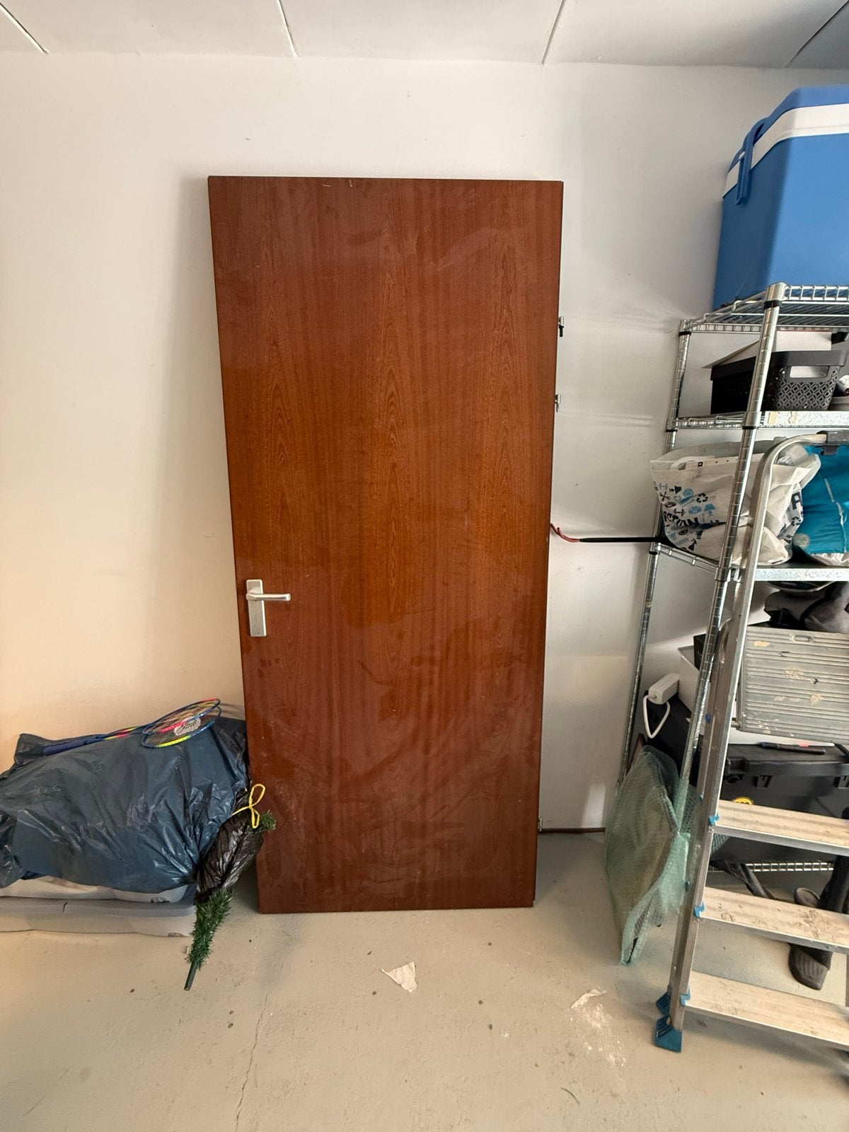 Houten binnendeur met beslag, Doe-het-zelf en Verbouw, Ophalen, Gebruikt, 80 tot 100 cm, Binnendeur