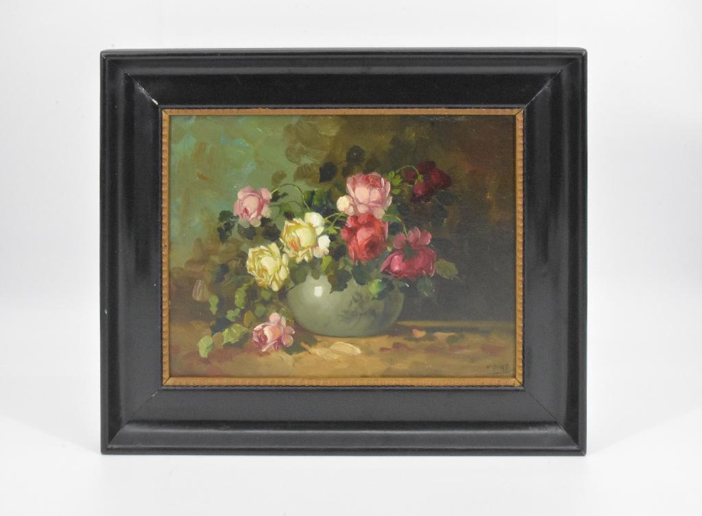 Prachtig Klassiek Bloemstilleven met Rozen – v. Dorp, Antiek en Kunst, Kunst | Schilderijen | Klassiek, Ophalen of Verzenden