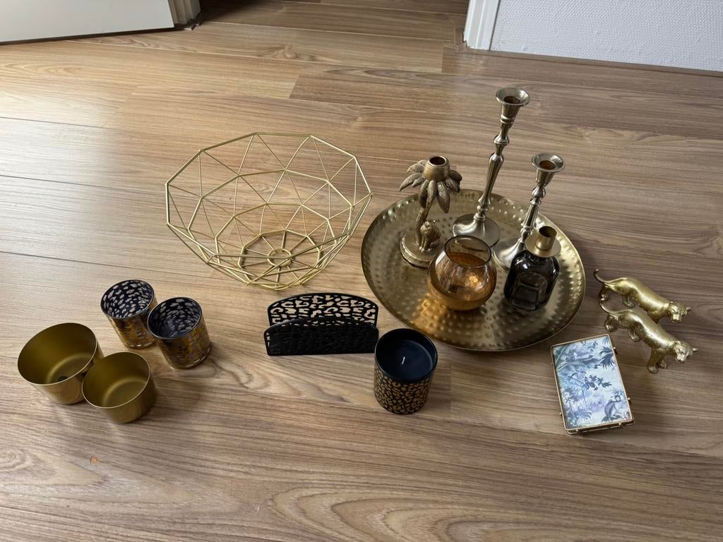Woonaccessoires set goud, Ophalen of Verzenden, Zo goed als nieuw