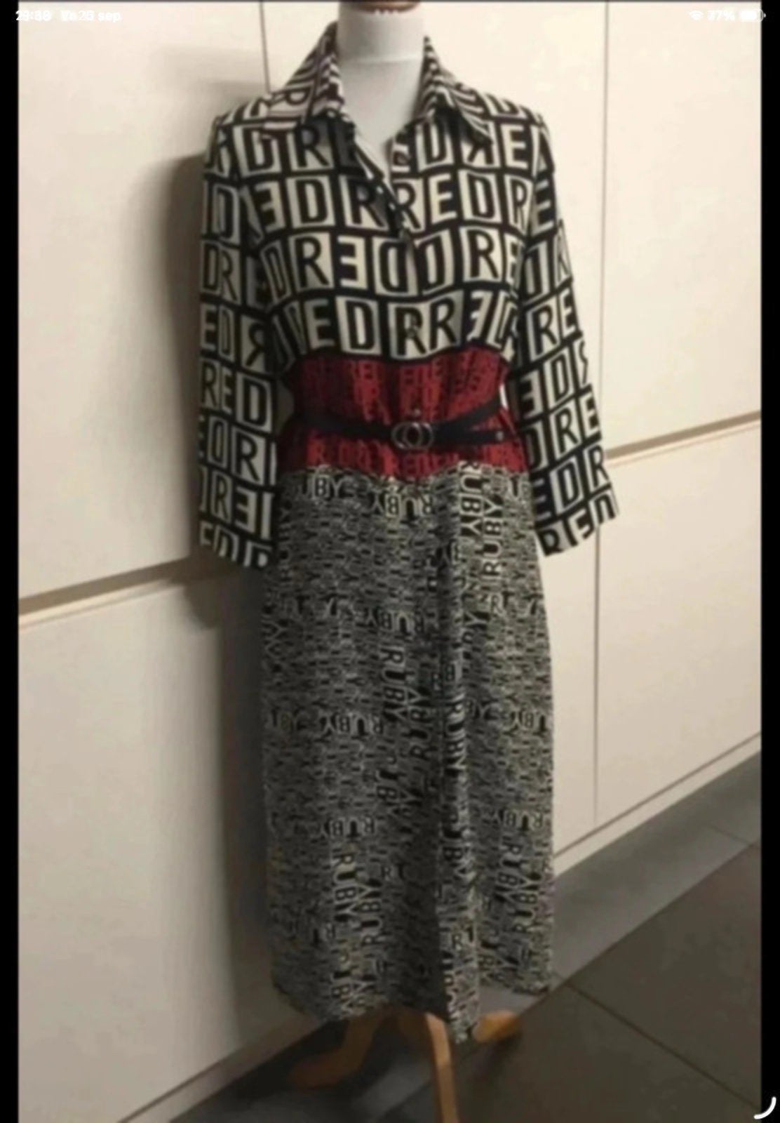 Caroline Biss lange jurk met riempje, maat 34, Meerkleurig, Ophalen of Verzenden, Zo goed als nieuw, Maat 34 (XS) of kleiner