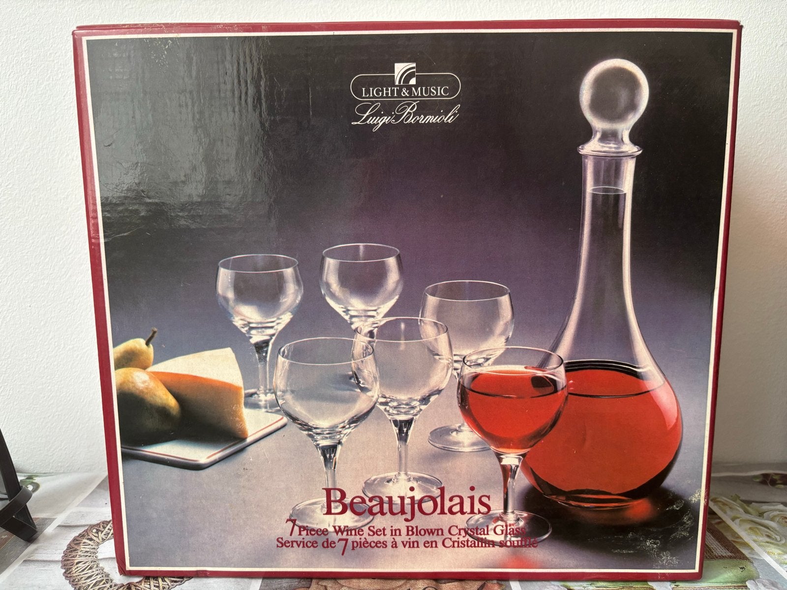Luigi Bormioli Beaujolais Wijnset - Karaf en 6 Glazen, Glas of Glazen, Overige merken, Klassiek, Ophalen of Verzenden