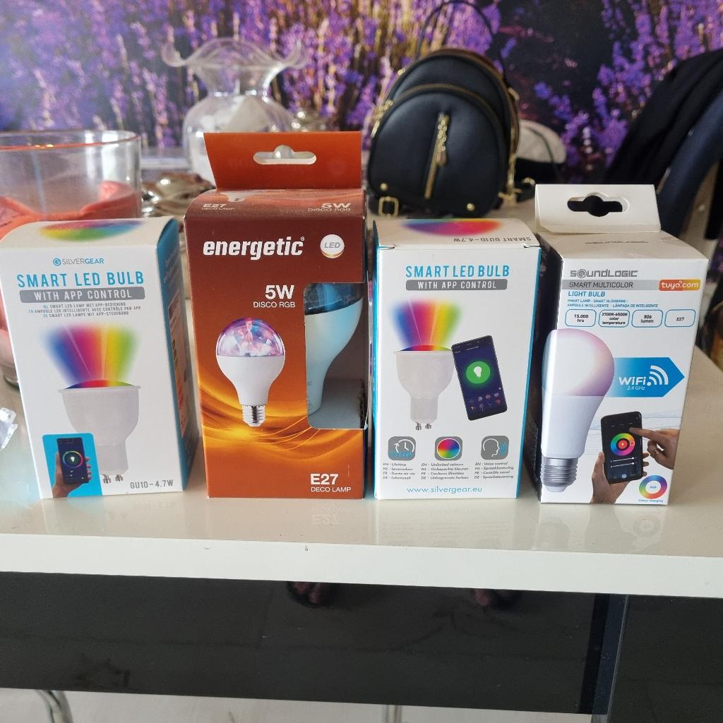 4x Smart LED lampen WiFi RGB nieuw, Ophalen, Led-lamp, Minder dan 30 watt, Nieuw