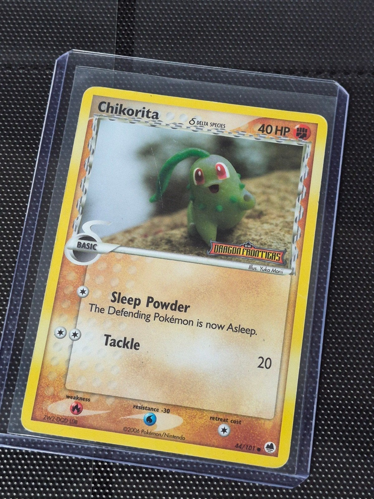 Chikorita Delta Species Pokémon Kaart (Dragon Frontiers), Ophalen of Verzenden, Gebruikt, Losse kaart