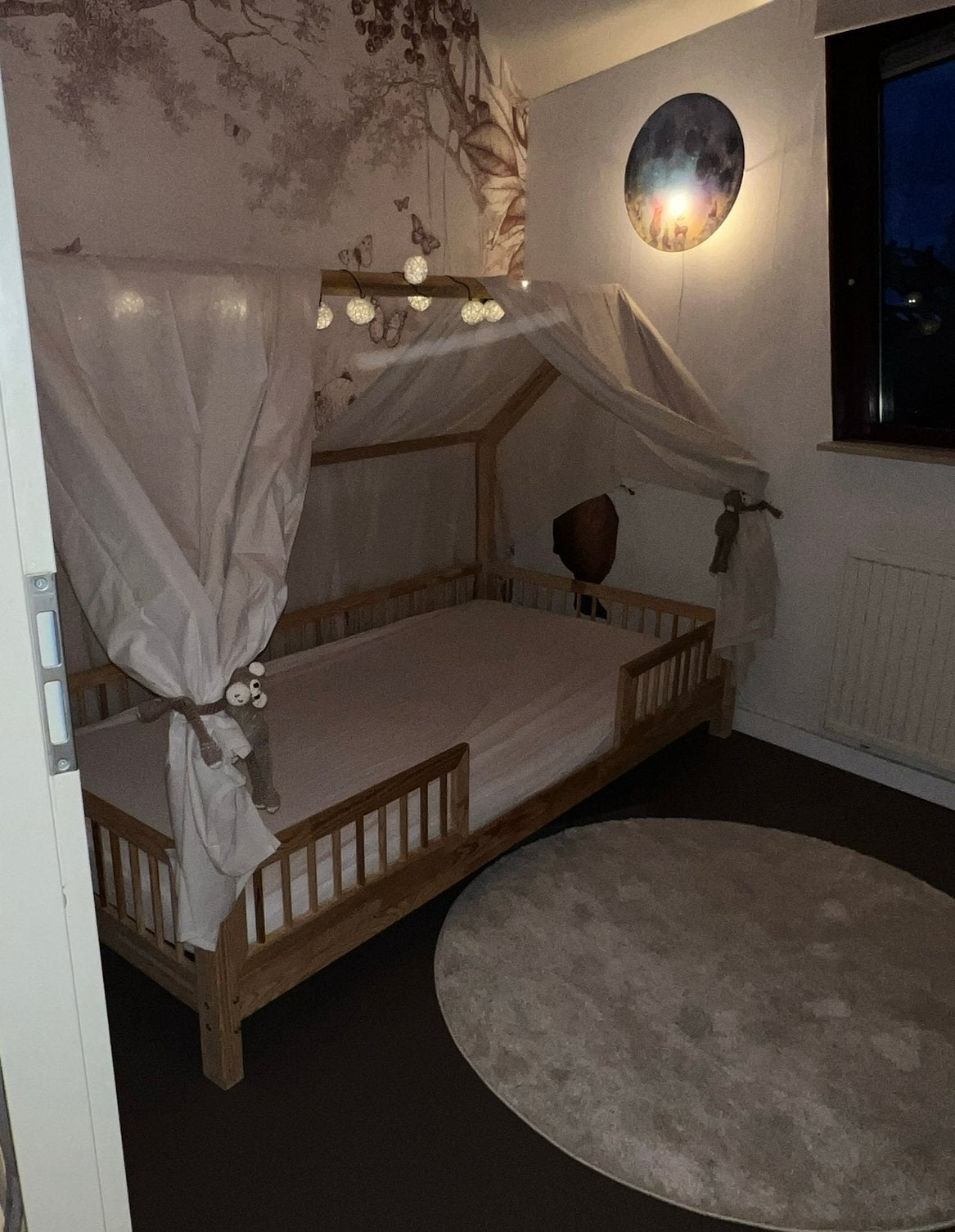 Houten Montessori Kinderbed met matras, 85 tot 100 cm, Gebruikt, 180 cm of meer, Ophalen