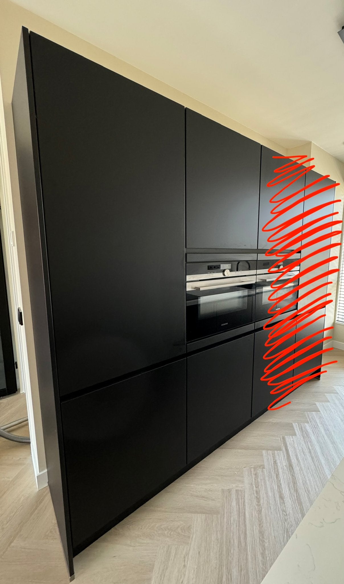 2 Keukenkasten met Siemens iQ700 compacte inbouwoven, Huis en Inrichting, Ophalen, 100 tot 150 cm, 200 cm of meer, Zwart