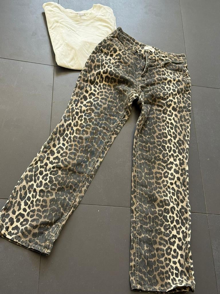 Shoeby Panterprint Broek Dames - Trendy Straight Fit, Kleding | Dames, Maat 38/40 (M), Bruin, Ophalen of Verzenden, Shoeby