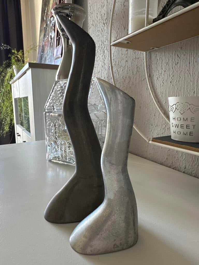 Vintage IKEA kandelaar Anna Efverlund, metaal, set van 2, Huis en Inrichting, Woonaccessoires | Kandelaars en Kaarsen, Gebruikt