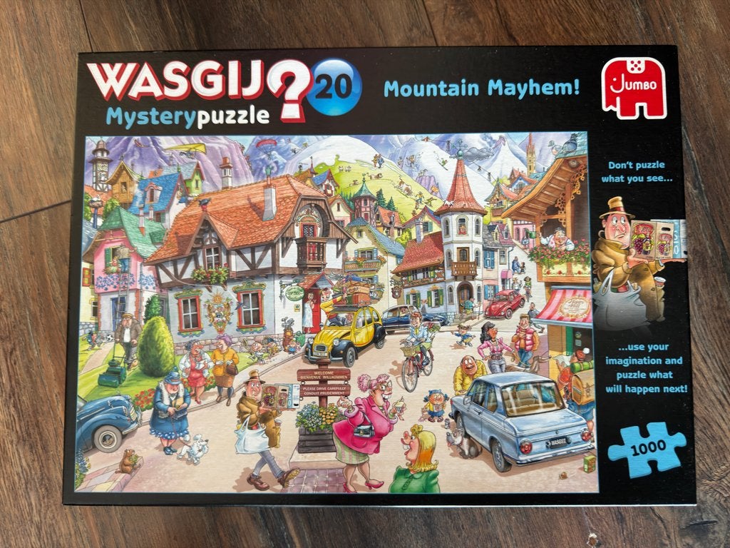 Wasgij puzzel Destinypuzzle Vakantie in de Bergen., Ophalen, 500 t/m 1500 stukjes, Zo goed als nieuw, Legpuzzel