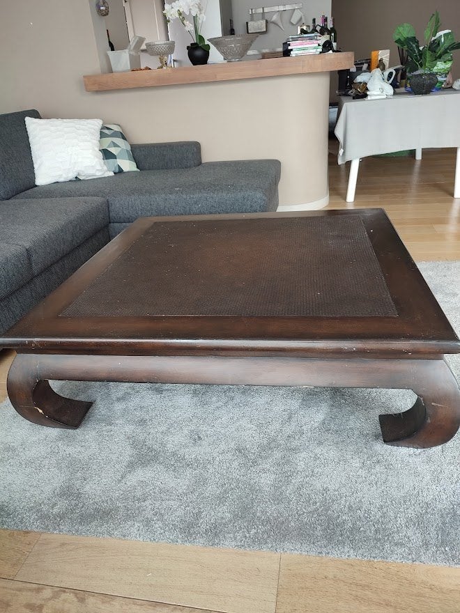 Originele Oosterse opiumtafel / salontafel, Ophalen, Gebruikt, Vierkant, Oosters