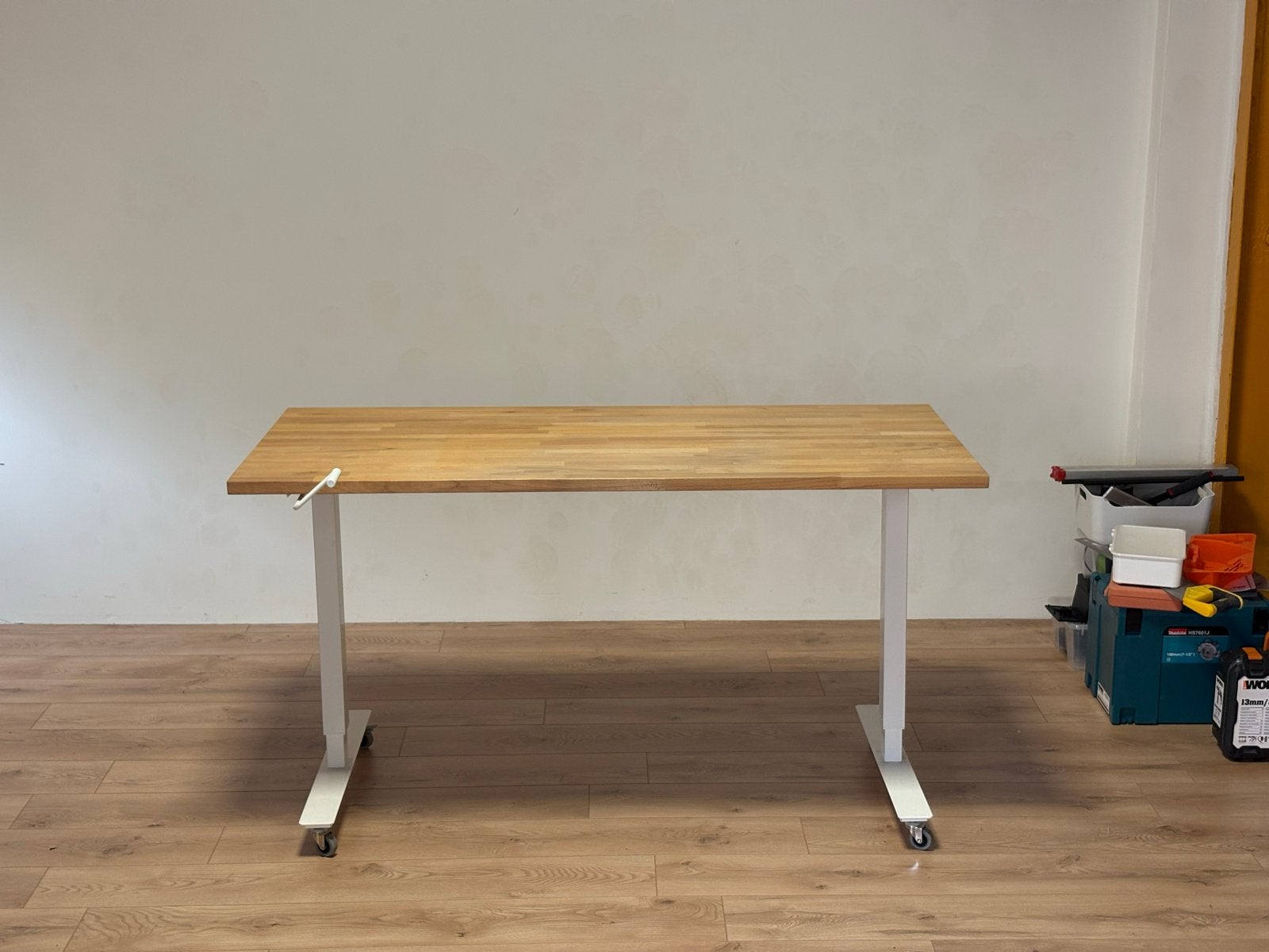 IKEA GERTON/TROTTEN Zit-sta bureau met wielen, Ophalen, Zit-sta bureau, Gebruikt, 155 cm