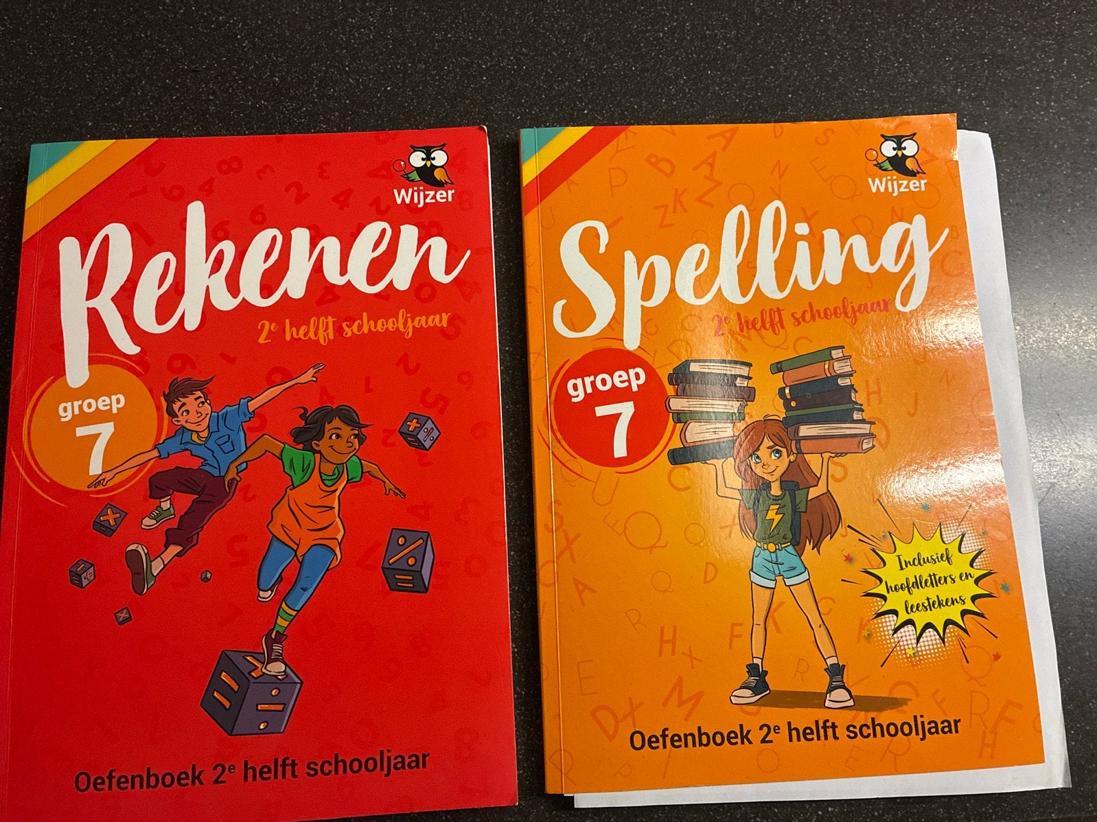 Rekenen en Spelling Oefenboeken Groep 7 - 2e helft schooljaa, Ophalen of Verzenden, Zo goed als nieuw, Overige niveaus, Nederlands