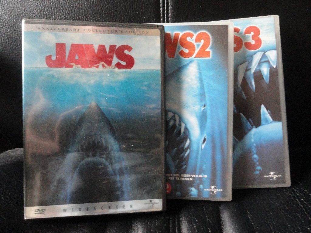 3 x dvd  - JAWS 1, 2 en 3 -, Alle leeftijden, Ophalen, Zo goed als nieuw, Actiethriller