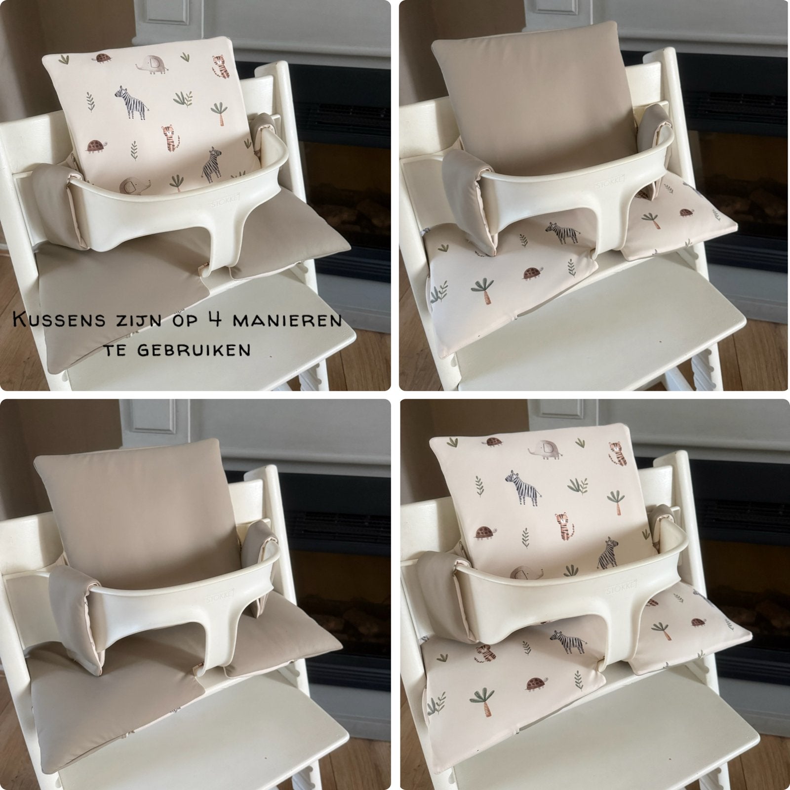 geplastificeerde kussenset Stokke Tripp Trapp kinderstoel, Handmade by mo, Stoelverkleiner, Bymo.handmade@gmail.com, Meegroeistoel
