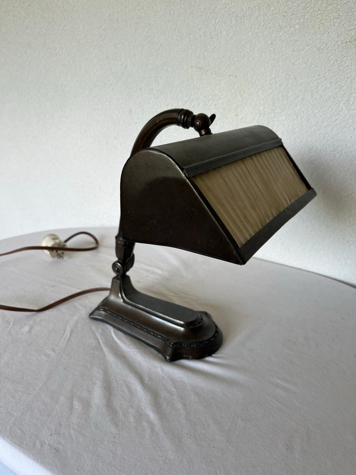 Vintage Art Deco Bankierslamp - Verstelbaar, Ophalen of Verzenden