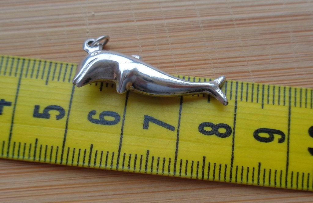 zilveren vintage bedel/hanger dolfijn [063], Sieraden, Tassen en Uiterlijk, Bedels, Overige merken, Verzenden, Zo goed als nieuw