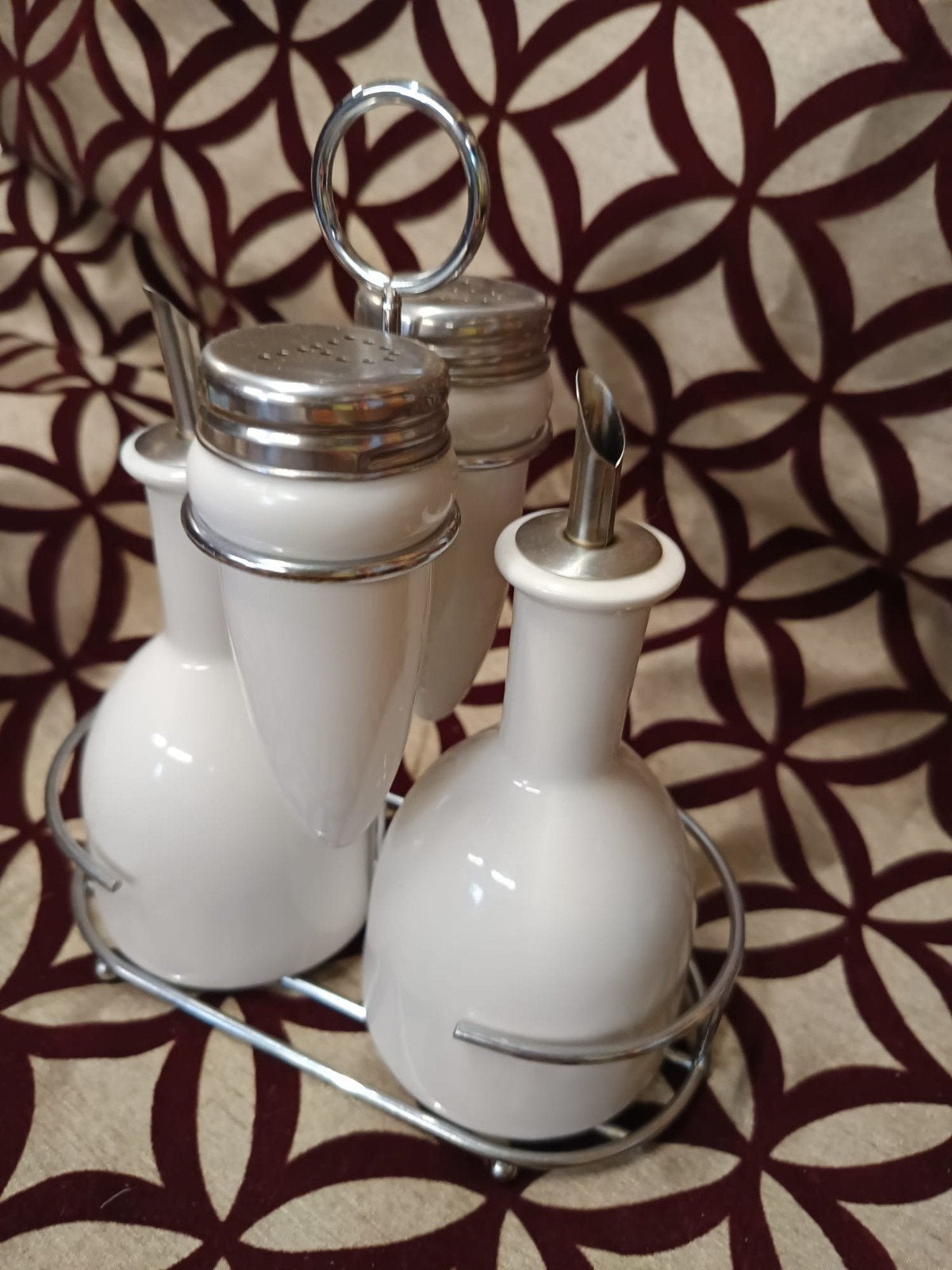 Olie, azijn en peper/zout stel in houder, Huis en Inrichting, Keuken | Keukenbenodigdheden, Overige typen, Onbekend@voorbeeld.com