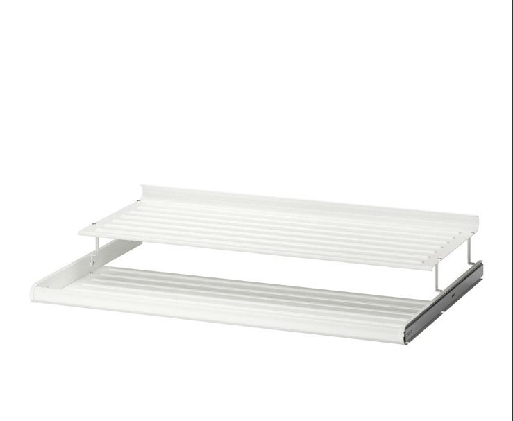 IKEA KOMPLEMENT Uittrekbaar schoenenrek wit 75x58 cm, Ophalen, Zo goed als nieuw