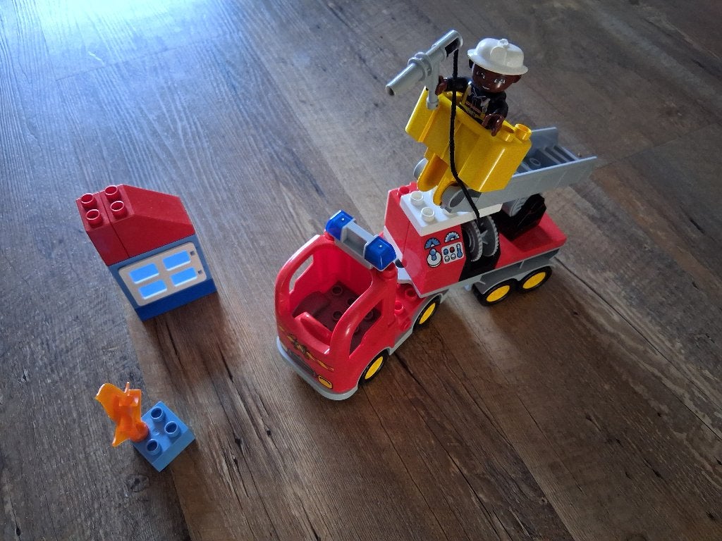 Duplo 10592 Brandweertruck, Gebruikt, Overige thema's, Overige typen, Ophalen of Verzenden