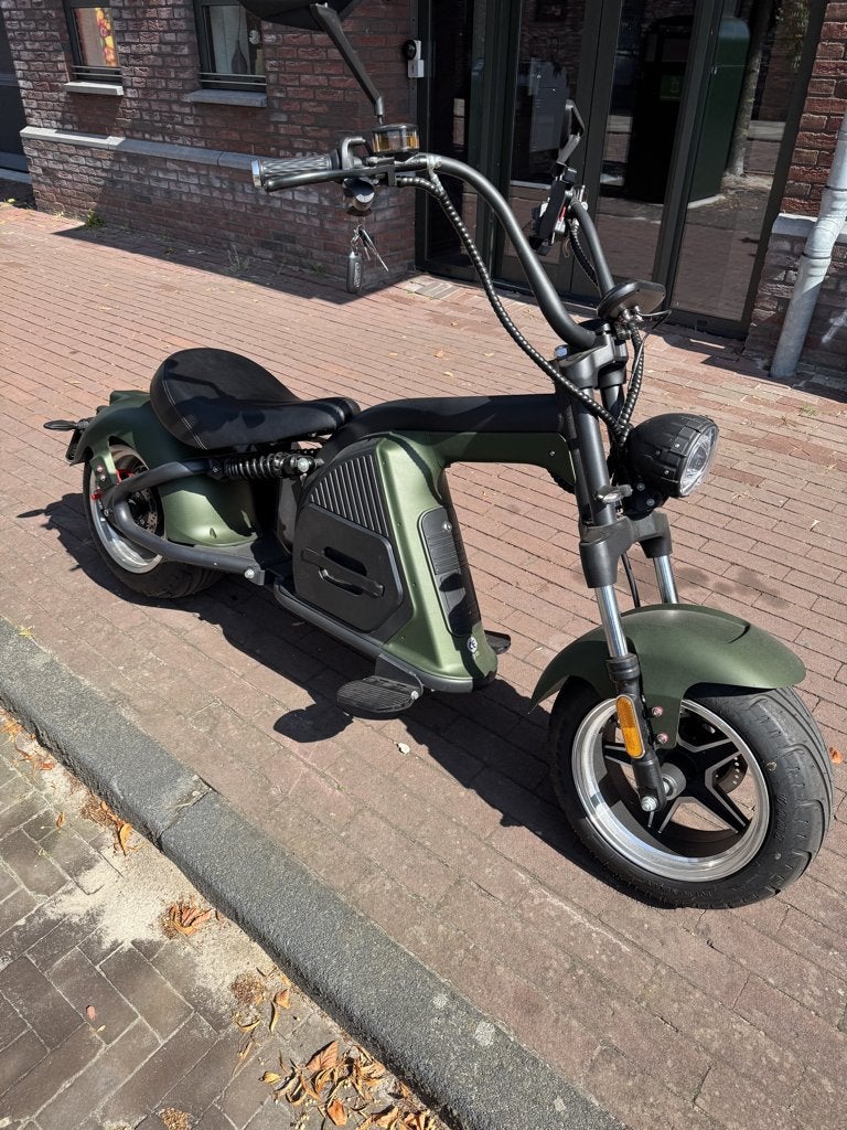 Stoere elektrische scooter - Mangosteen E-chopper groen, Elektrisch, Zo goed als nieuw, Ophalen, Overige merken